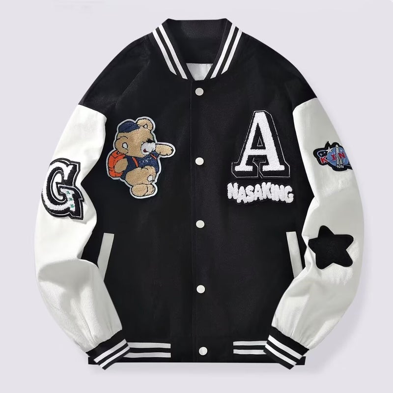 American-Style Trendy Baseball Jacket For Men And Women, , High-End Bf Print, Color-Blocking, Loose Casual Jacket - Image 5